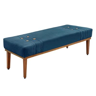Recamier Decorativo Kors G63 Assento Espuma D23 Veludo Azul Marinho Gran Belo
