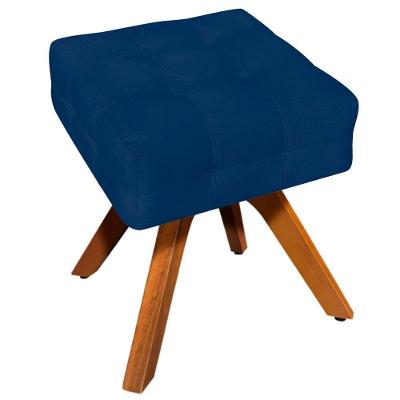 Puff Decorativo Karen G19 Base Giratória Suede Azul Marinho Gran Belo