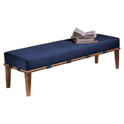 Recamier Decorativo Martínez G62 140cm Veludo Estrutura Madeira Azul-mel Gran Belo