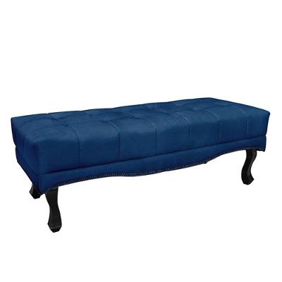 Recamier Loewe G63 Assento Espuma D26 Suede Azul Marinho Gran Belo