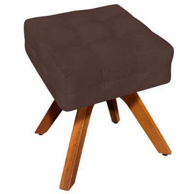 Puff Decorativo Karen G19 Giratório Assento Espuma Suede Marrom Gran Belo