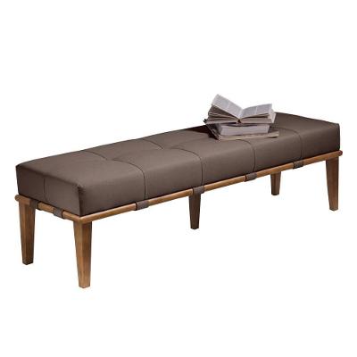Recamier Decorativo Martínez G62 160cm Linho Estrutura Madeira Marrom-natural Gran Belo