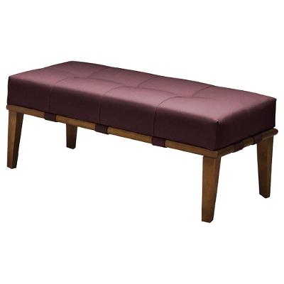 Puff Decorativo Martínez G62 100cm Veludo Rosa-mel com Pés Madeira Gran Belo