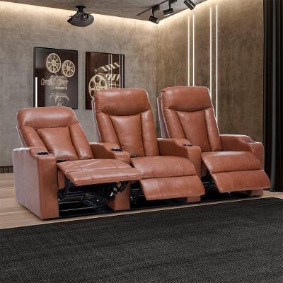 Poltrona Sala de Cinema Califórnia Elétrica Reclinável com Aquecimento Massagem Caramelo Gran Belo