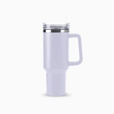 Copo Térmico Grande 1200ML com Canudo Parede Dupla Alumínio Branco Cheguei BR