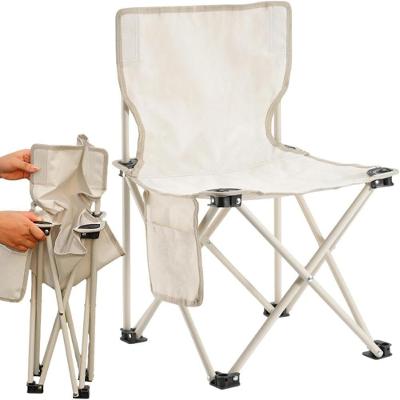 Cadeira Dobrável Praia Camping Pesca com Bolso Lateral Branco Yeet