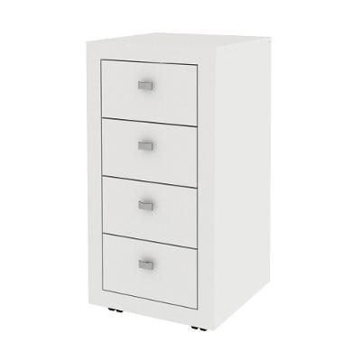 Gaveteiro para Escritório ME4133 4 Gavetas MDP com Rodízios Branco Gran Belo