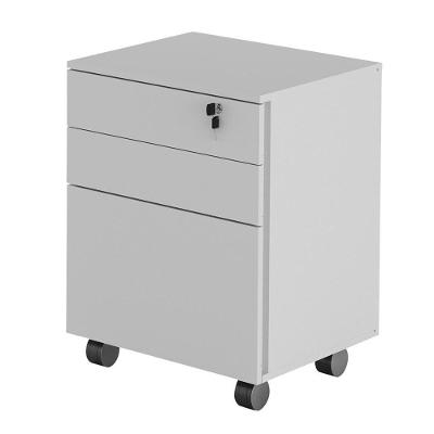 Gaveteiro ME4148 para Escritório 3 Gavetas MDP com Chave Branco Gran Belo
