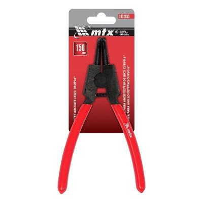 Alicate para Anéis Externos Bico Curvo 150mm Aço Carbono Temperado Vermelho MTX