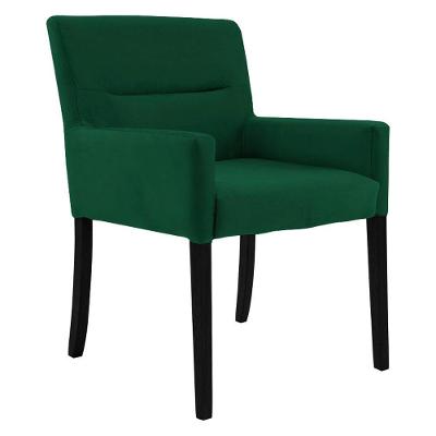 Poltrona Vicenza para Sala de Estar em Veludo Verde G15 com Pés Preto Gran Belo