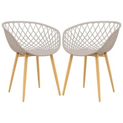 Kit 2 Cadeiras Decorativas Ápeiron Nude G56 em Polipropileno e Metal 62cm Gran Belo