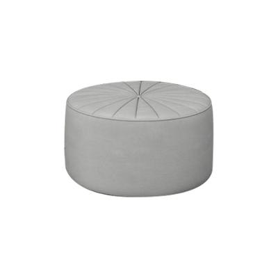 Puff Decorativo Round Veludo Cinza Claro G45 para Sala de Estar Gran Belo
