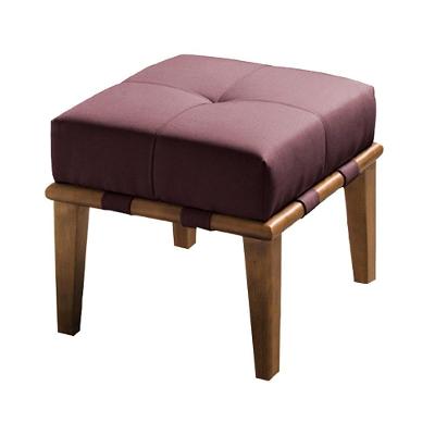 Puff Decorativo Martínez G62 Veludo Rosa-mel com Pés Madeira Gran Belo