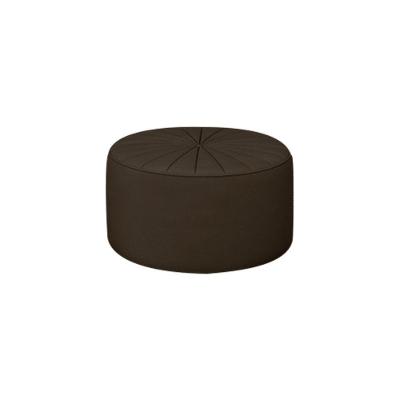 Puff Decorativo Round Veludo Marrom G45 Assento em Espuma Estrutura MDF-MDP Gran Belo
