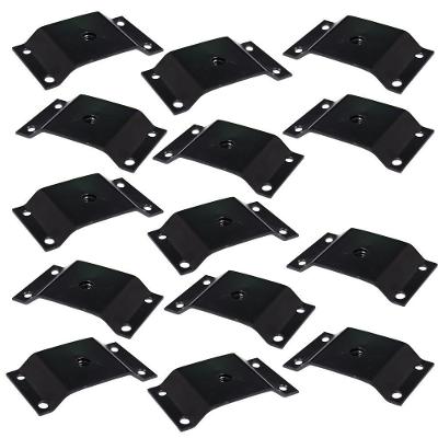 Kit 14 Chapinhas Fixação Pés Palito Gran Belo G59 Chapa Elevada Rosca 5-16 em Aço Carbono Preto