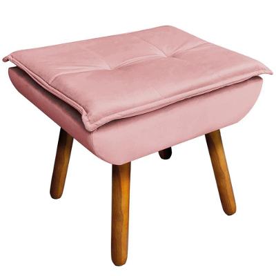Puff Decorativo Charger G19 com Pés Palito Assento de Espuma Rosê Gran Belo