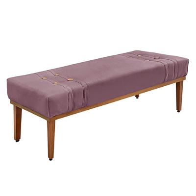 Recamier Decorativo Kors G63 Assento Espuma D23 Veludo Uva Pés Madeira Gran Belo