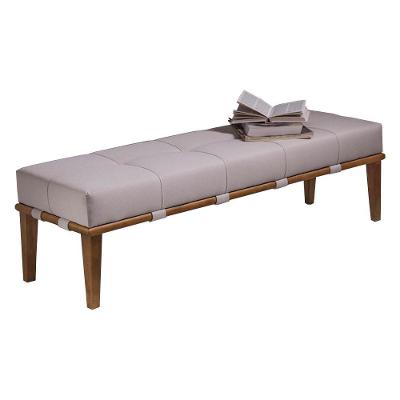 Recamier Decorativo Martínez G62 Assento Espuma Revestimento Linho Bege Natural Gran Belo