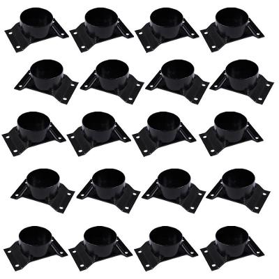 Kit 20 Chapinhas para Fixação de Pés Palito Gran Belo com Tubo Rosca 5-16 em Aço Carbono Preto