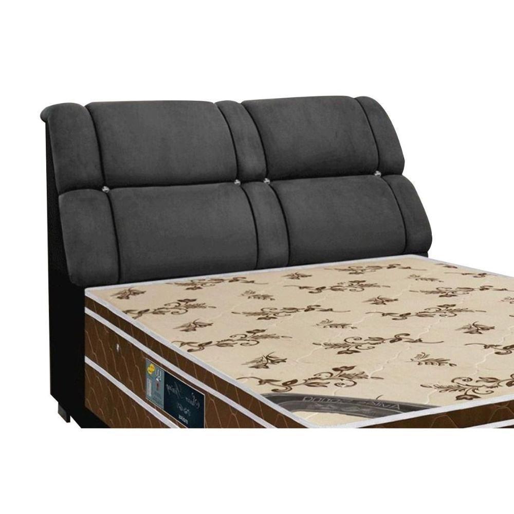 Cabeceira Cama Box Estofada Queen Queen Imperador Suede Cinza - Simbal - 2
