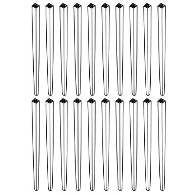 Kit 20 Pés Hairpin Legs de Metal Gran Belo G41 para Mesa de Canto e Aparador 90cm Preto