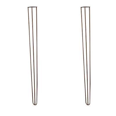 Kit 2 Pés de Metal Hairpin Legs G41 90cm Bronze para Mesa e Aparador Gran Belo