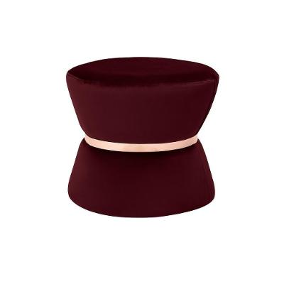 Puff Decorativo Dhaka Sala de Estar Veludo Vinho G15 com Espuma D-28 Gran Belo