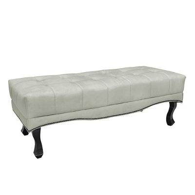 Recamier Decorativo Loewe G63 Madeira Maciça Veludo 140cm Prata Gran Belo