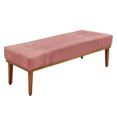 Recamier Kors G63 Estofado em Espuma Veludo Light Rosa com Pés de Madeira Gran Belo