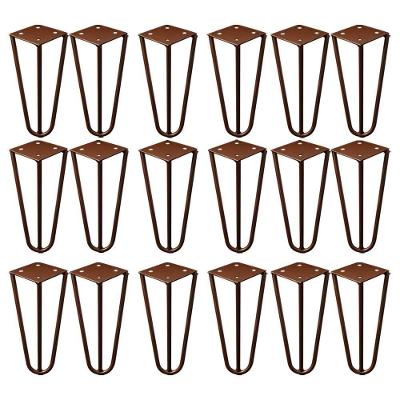 Kit 18 Pés de Metal Hairpin Legs Gran Belo G41 para Móveis Ferro Maciço 15cm Bronze