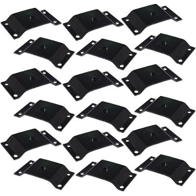 Kit 18 Chapinhas Fixação Pés Palito Gran Belo G59 Chapa Elevada Rosca 5-16 Preto