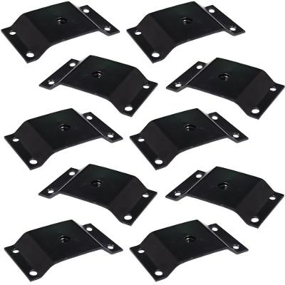 Kit 10 Chapinhas Fixação Pés Palito Gran Belo G59 Chapa Elevada Rosca 5-16 Preto