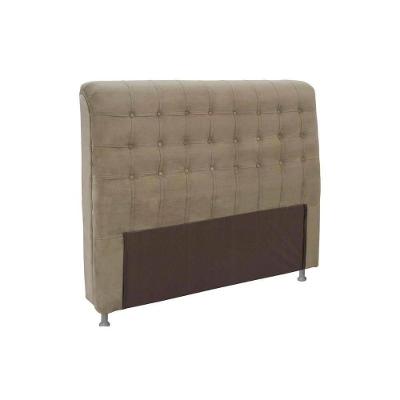 Cabeceira Cama Box Estofada Casal Casal Dama Suede Marrom - Simbal