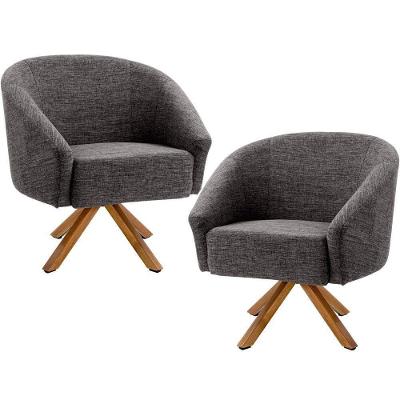 Kit 02 Poltronas Decorativas Alicia Giratória Rustic para Sala de Estar Gran Belo