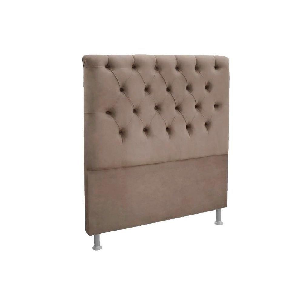 Cabeceira Cama Box Estofada King King Embaixatriz Suede Bege - Simbal - 1