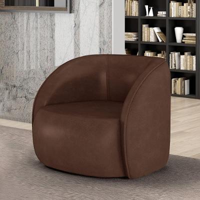 Poltrona Clarke G45 Decorativa para Sala de Estar em Corino Marrom Manchado Gran Belo