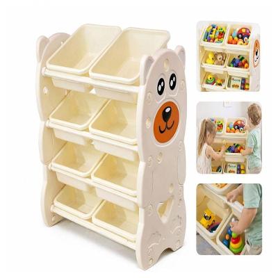Organizador de Brinquedos Infantil Ursinho 8 Gavetas Plástico 69cm Yeet