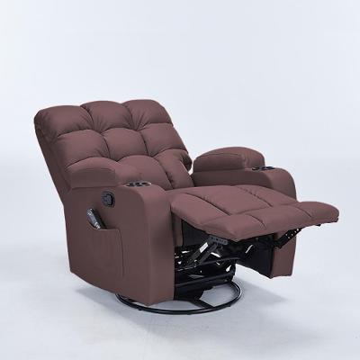 Poltrona Arcane G94 Reclinável com Massagem Aquecimento Pu Marrom para Sala Gran Belo