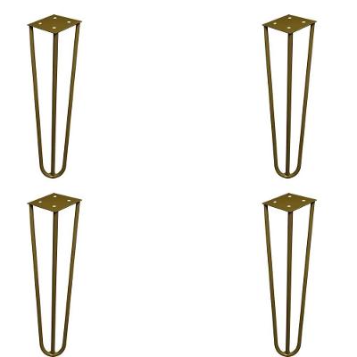Kit 4 Pés de Metal Gran Belo G41 Hairpin Legs para Rack Aparador Mesa e Puff 25cm Dourado