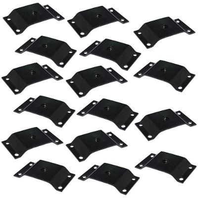 Kit 16 Chapinhas Gran Belo G59 para Pés Palito em Aço Carbono 8,0cm Rosca 5-16 Preto