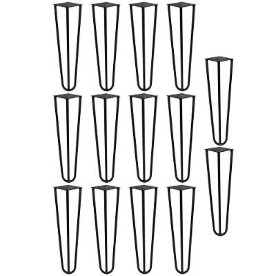Kit 14 Pés Hairpin Legs Gran Belo G41 para Mesas de Centro e Puffs 25cm Preto