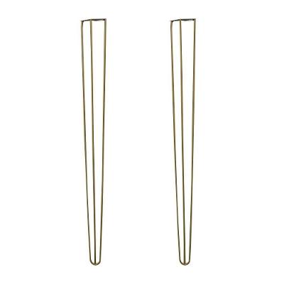Kit 2 Pés para Móvel G41 Hairpin Legs de Metal 90cm Dourado Gran Belo