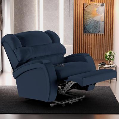 Poltrona Reclinável Elétrica Kylie G23 Pu Azul Bivolt para Sala de Estar Gran Belo