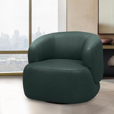 Poltrona Decorativa Verona Sala de Estar Couro Verde Musgo G88 Base Giratória em Aço Gran Belo