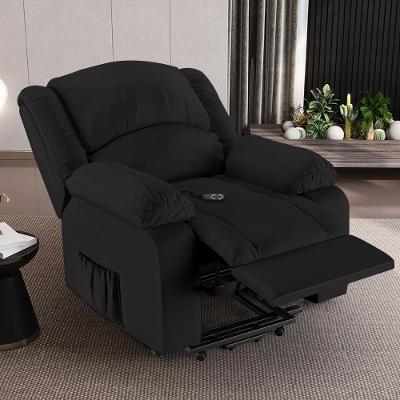 Poltrona do Papai Madrid G23 Reclinável Elétrica com Elevação Lift Pu Preto Gran Belo