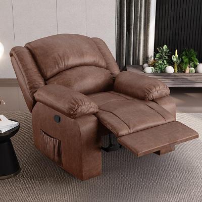 Poltrona do Papai Madrid G23 Reclinável Manual Pu Marrom Brilho para Sala de Estar Gran Belo