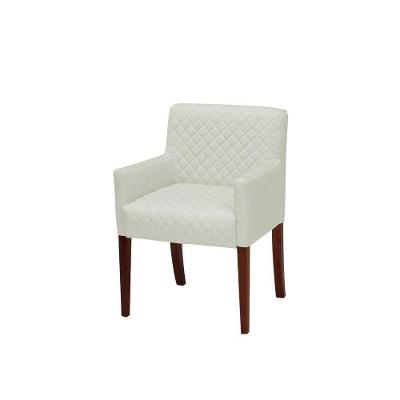 Poltrona Decorativa Liverpool Corino Confortável Bege G15 com Pés Palito Gran Belo