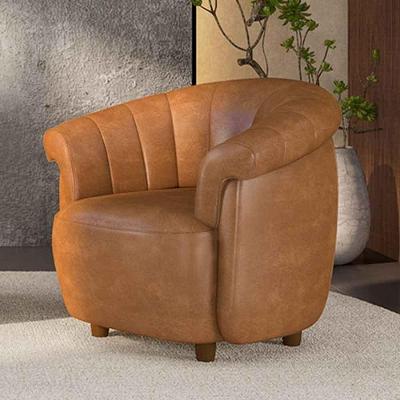 Poltrona Decorativa Latvia G45 Corino com Espuma D26 Caramelo Manchado Gran Belo