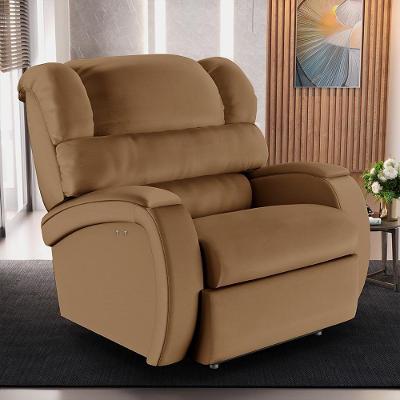 Poltrona Reclinável Kylie Power Touch com Massagem Pu Caramelo para Sala de Cinema Gran Belo