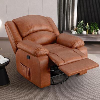 Poltrona Reclinável Madrid G23 Glider Manual com Usb Corino Confortável Caramelo Gran Belo